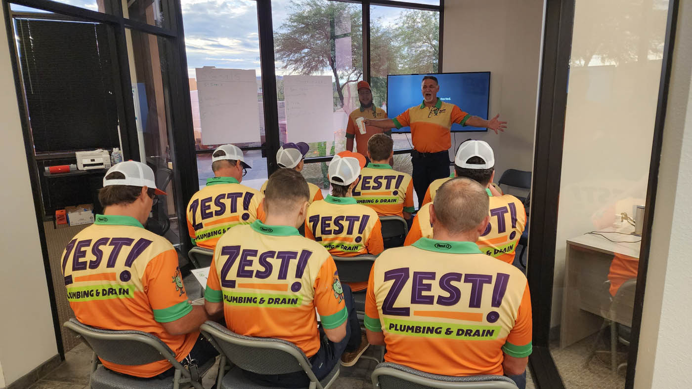 Zest Plumbing & Drain Scottsdale team in a workshop in Scottsdale, AZ.