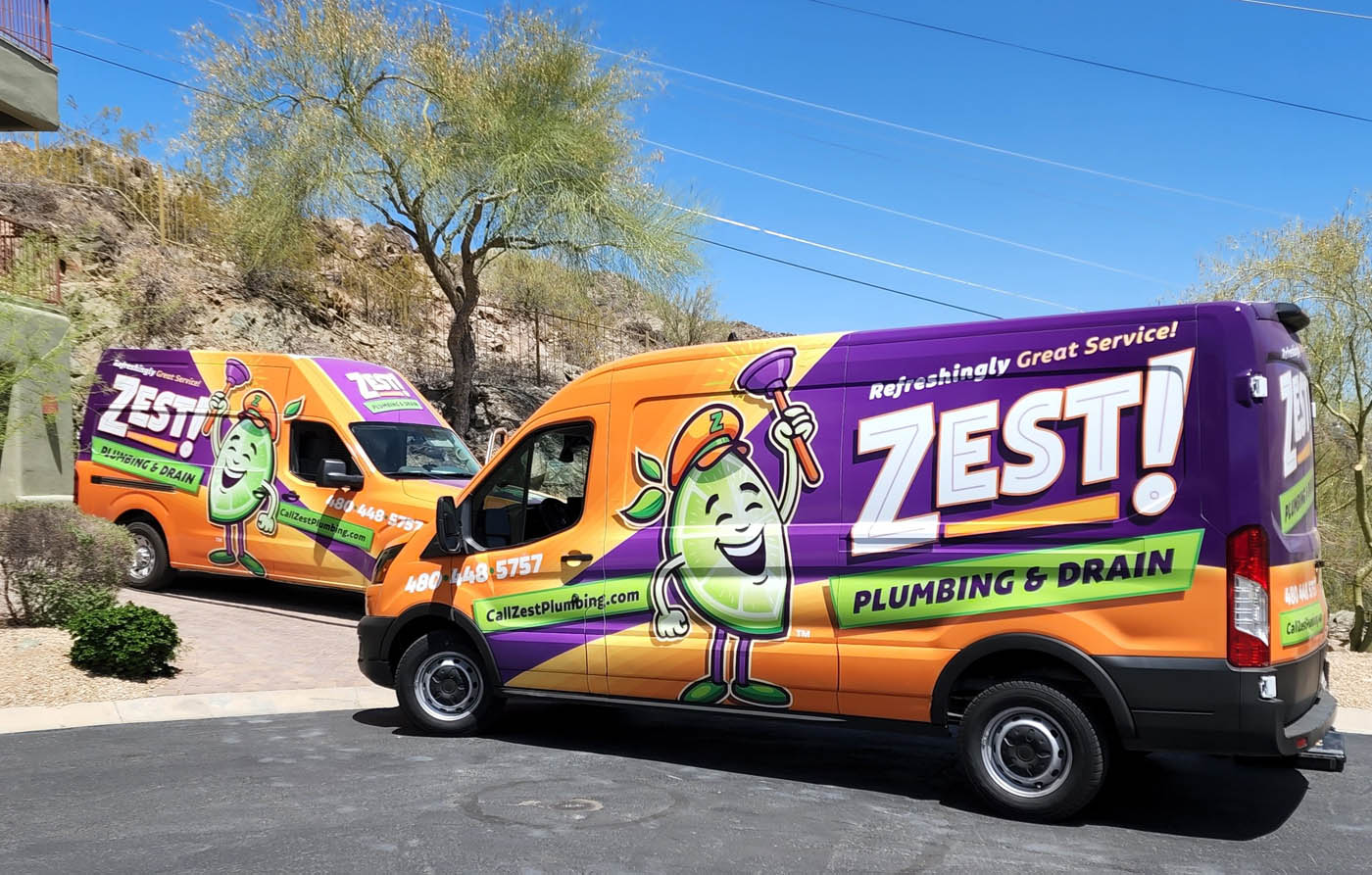 Local Zest Plumbing & Drain plumbing trucks in Glendale / Peoria, AZ.