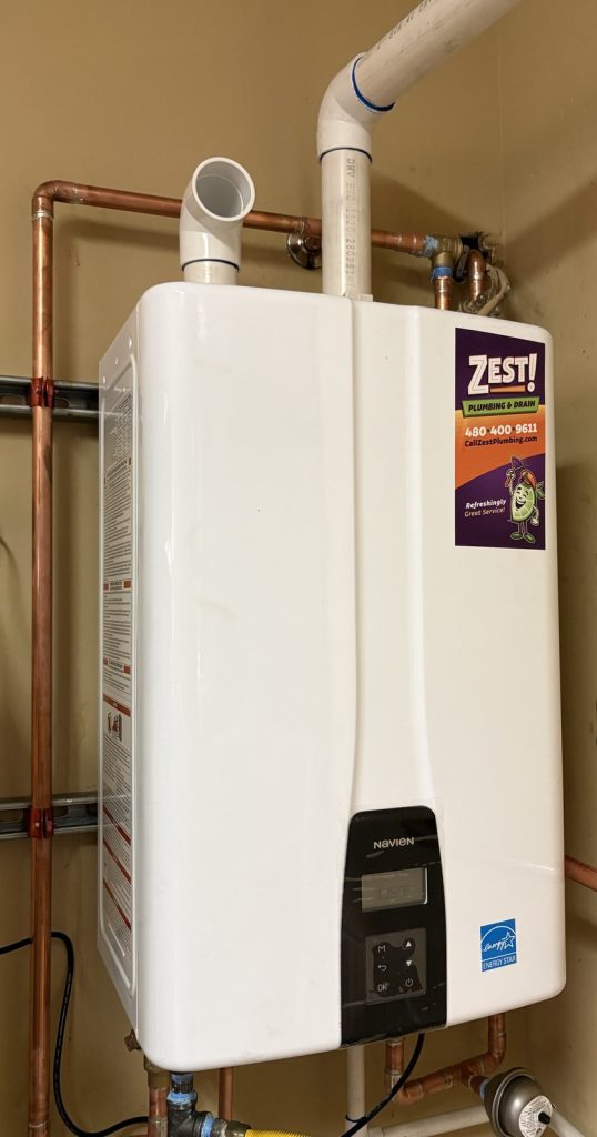 Navien Tankless Water Heater Completed Installation in Scottsdale Area Neighborhood. Post_completed-navien-tankless-water-heater-install | Zest Plumbing & Drain